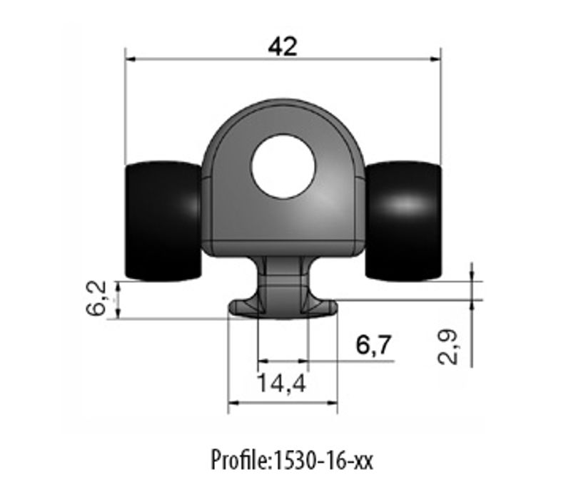 Trykkslider 16mm skrue M10